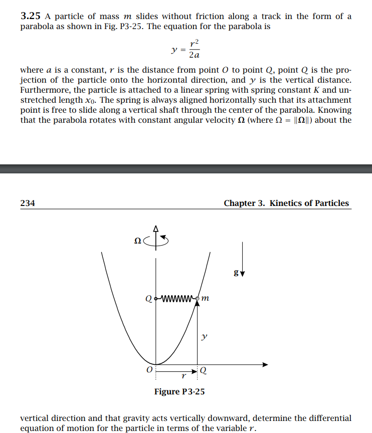 3 . 2 5 A particle of mass m slides without