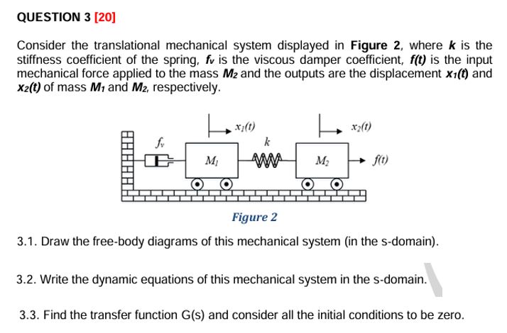 QUESTION 3 [ 2 0 ] Consider the translational