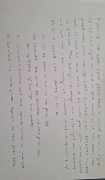 A pair of full depth helical pears have a normal