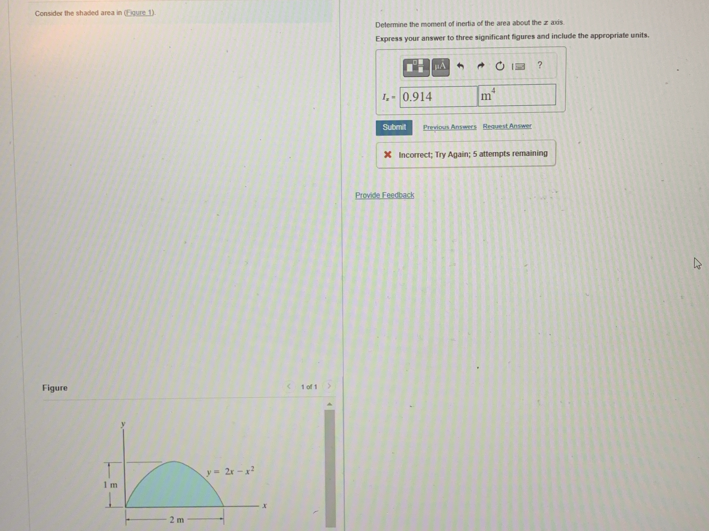 Consider the shaded area in ( Figure 1 ) .