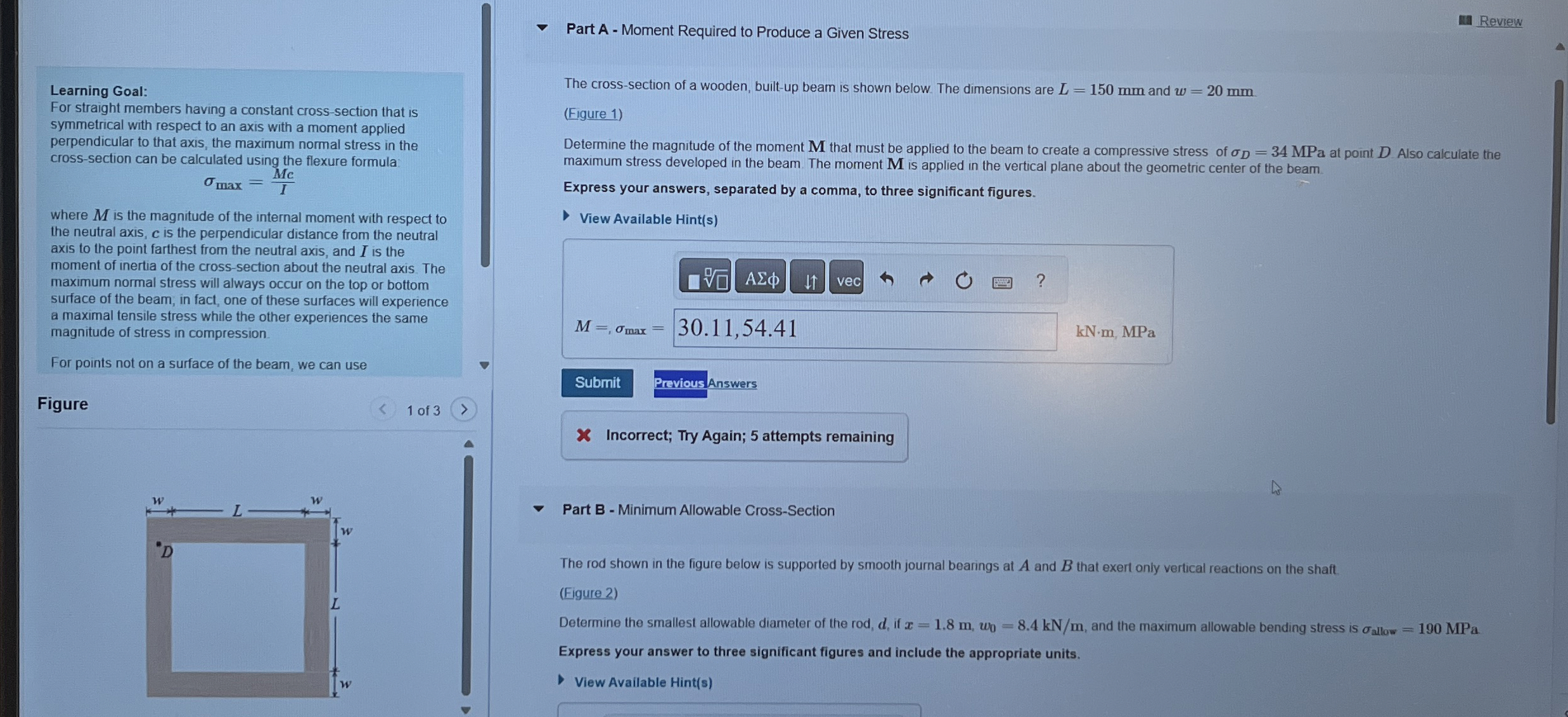 Part A - Moment Required to Produce a Given