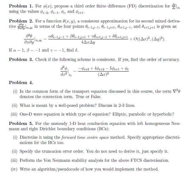 Problem 1 . For ( x ) , propose a third order