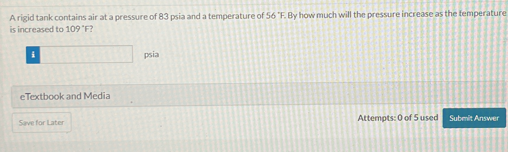 A rigid tank contains air at a pressure of 8 3