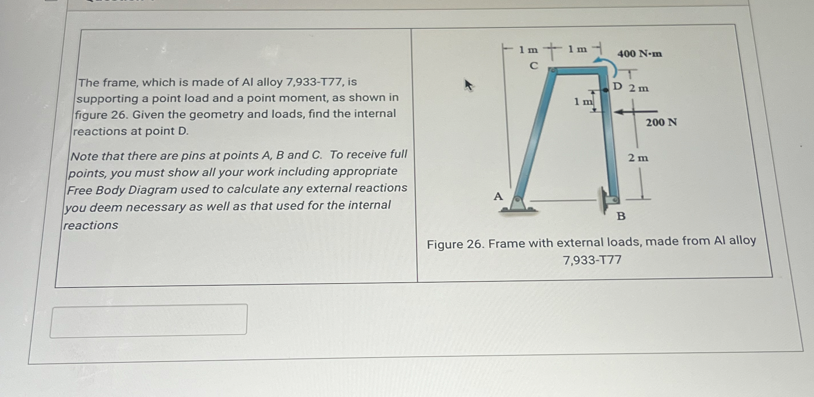 The frame, which is made of Al alloy 7 , 9 3 3 -