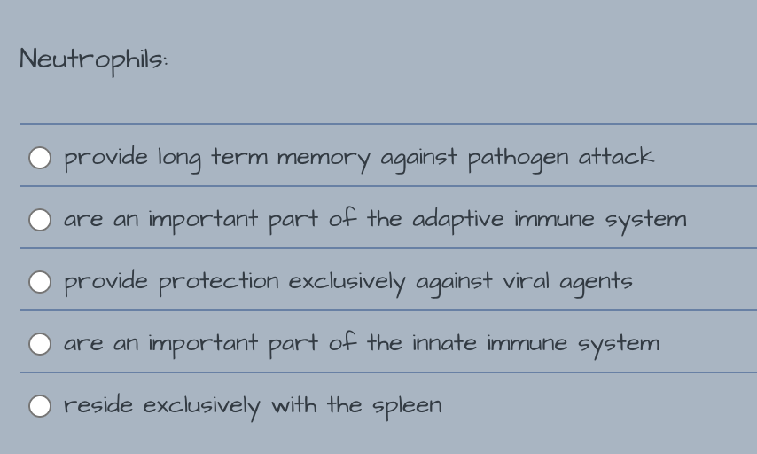 Neutrophils:provide long term memory against