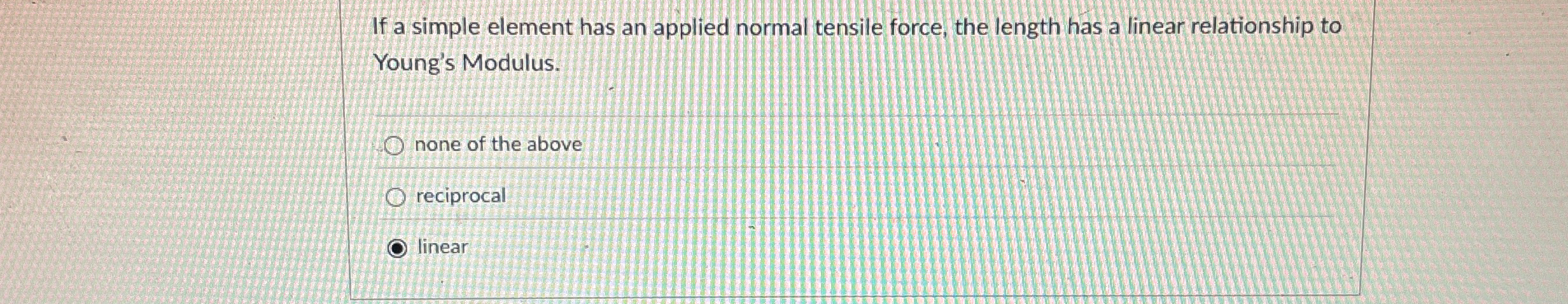 If a simple element has an applied normal tensile
