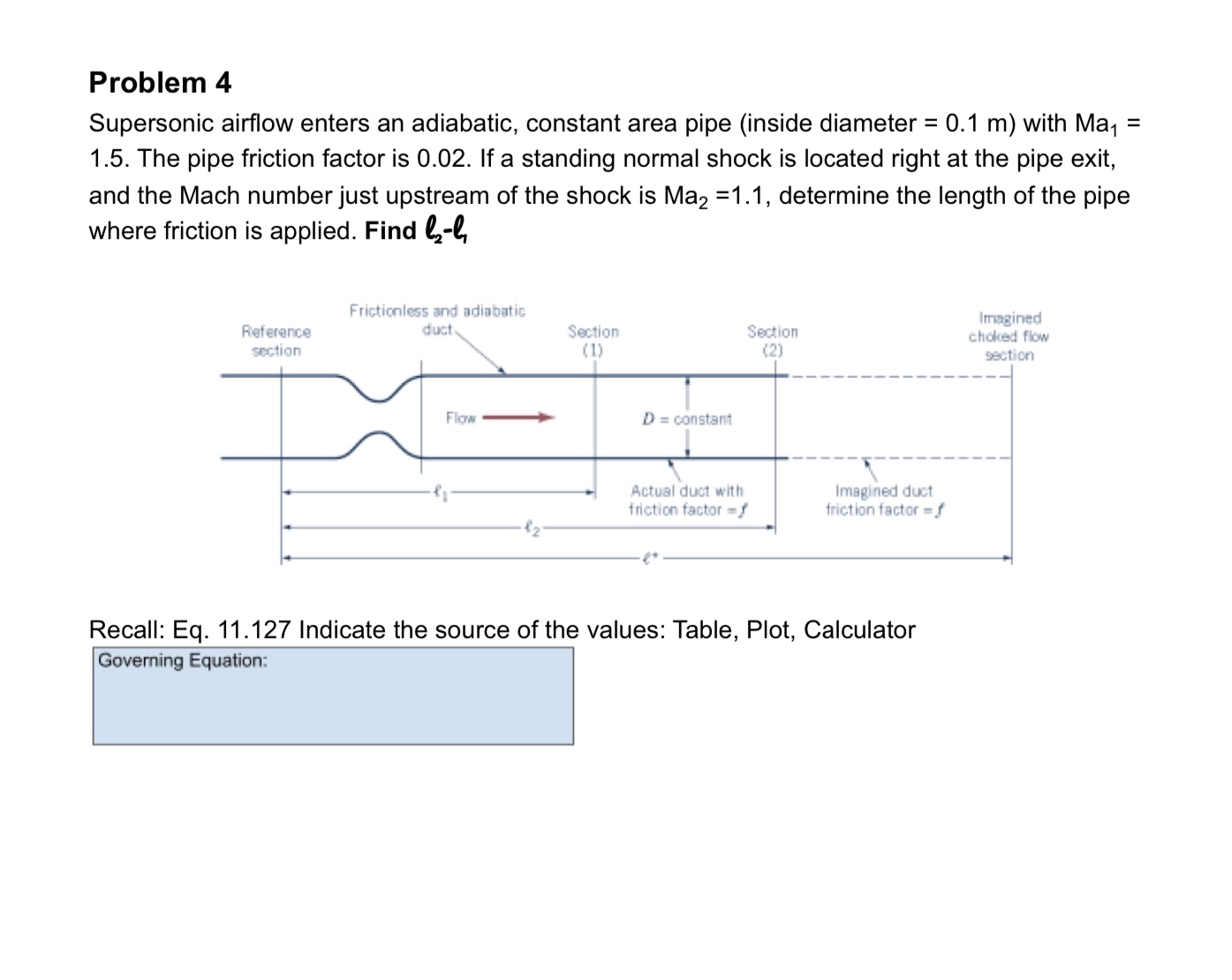 Problem 4 Supersonic airflow enters an adiabatic,