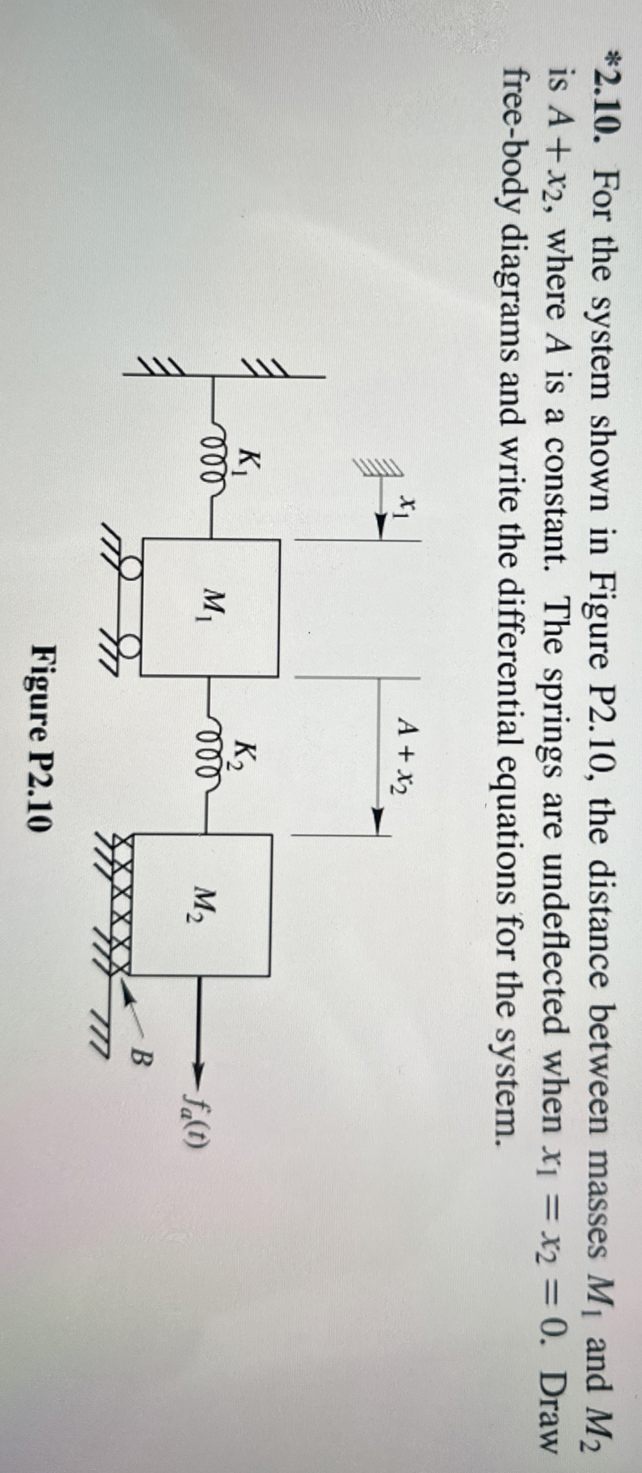 * 2 . 1 0 . For the system shown in Figure P 2 .