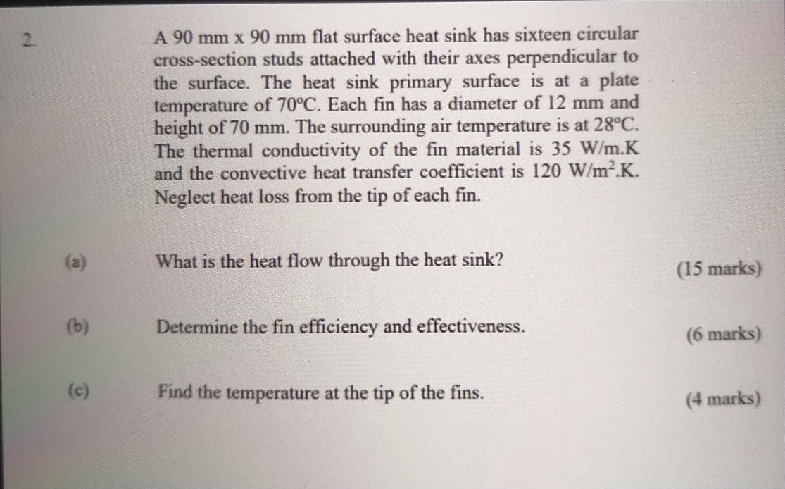 A 9 0 m m 9 0 m m flat surface heat sink has