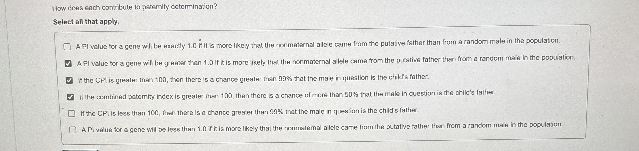 How does each contribute to paternity