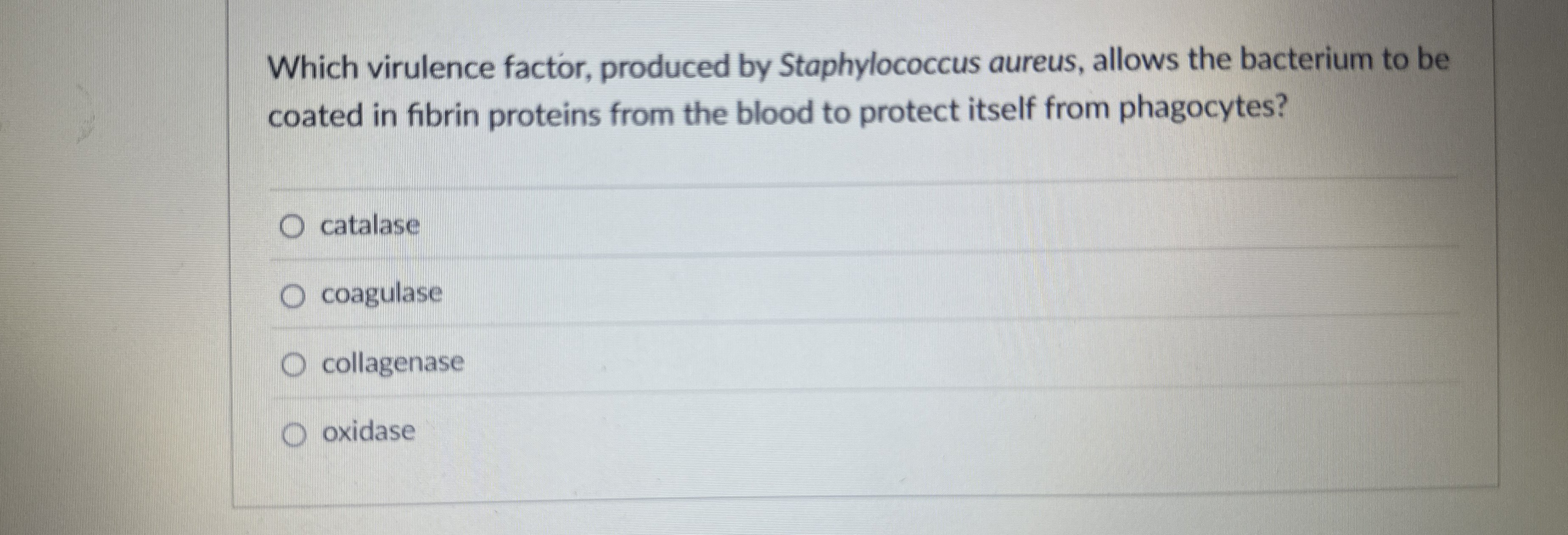 Which virulence factor, produced by