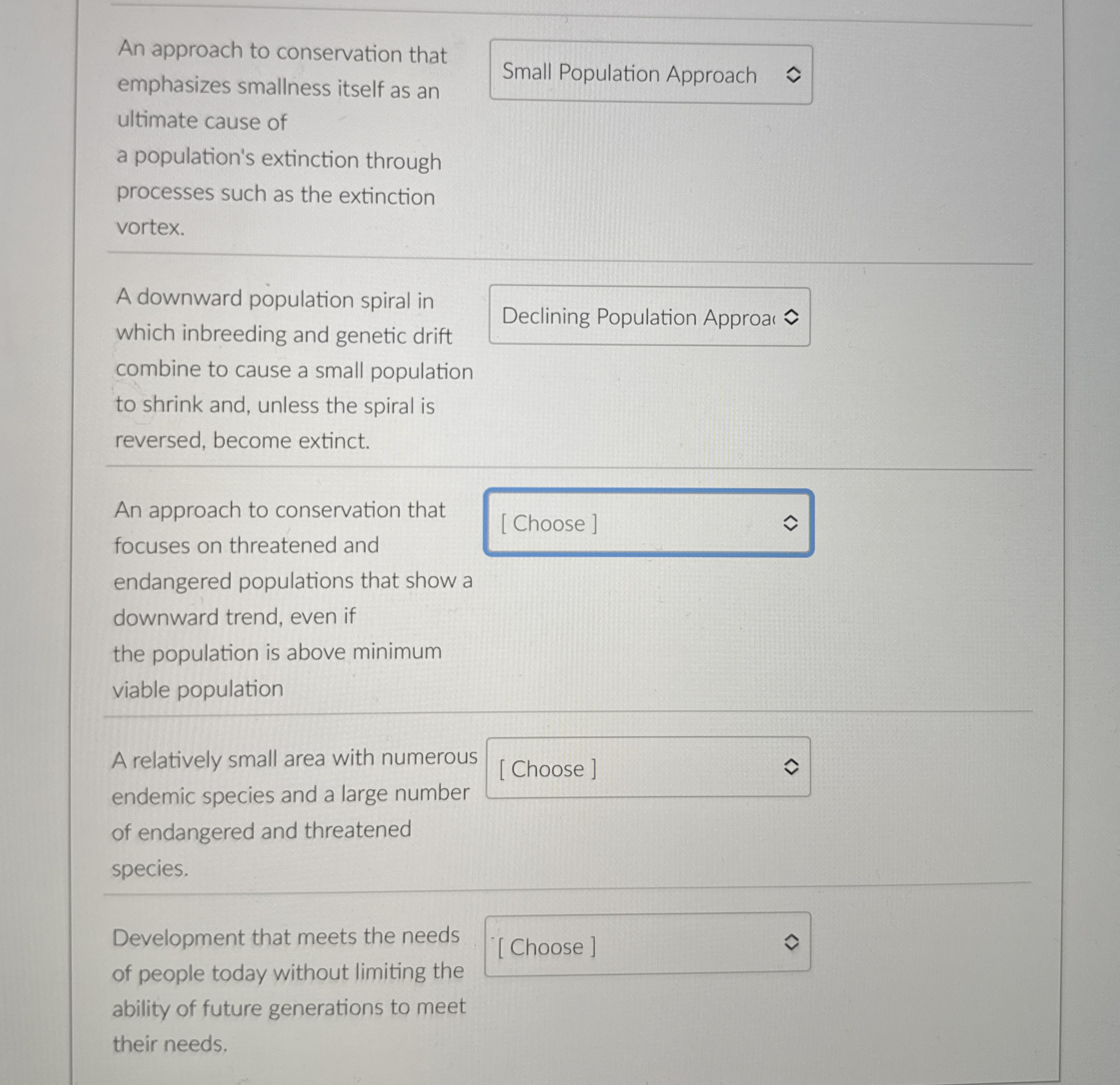 An approach to conservation that emphasizes