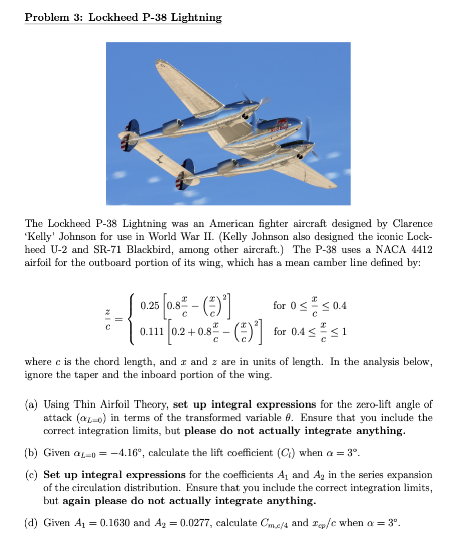 Problem 3 : Lockheed P - 3 8 Lightning The