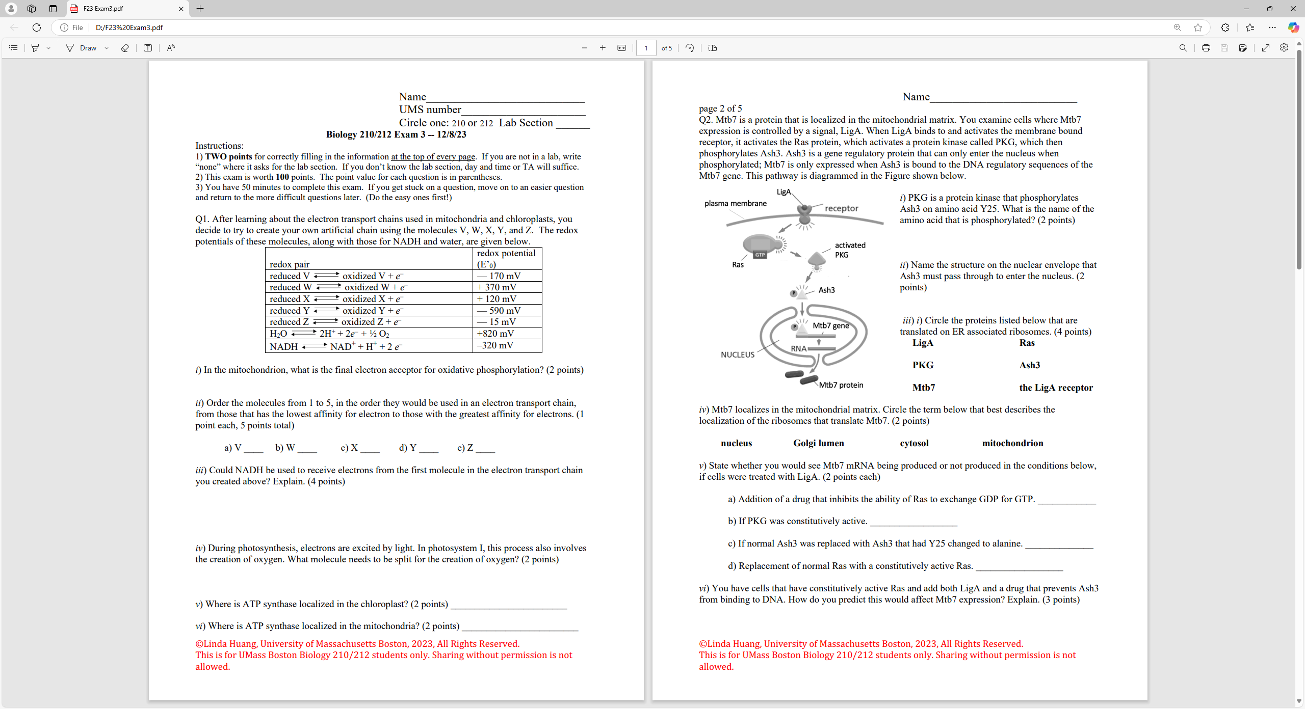 Q 1 . After learning about the electron transport