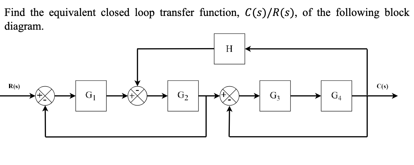 Find the equivalent closed loop transfer