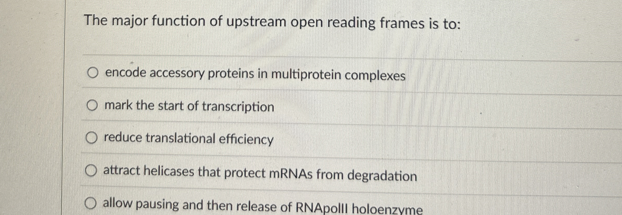 The major function of upstream open reading