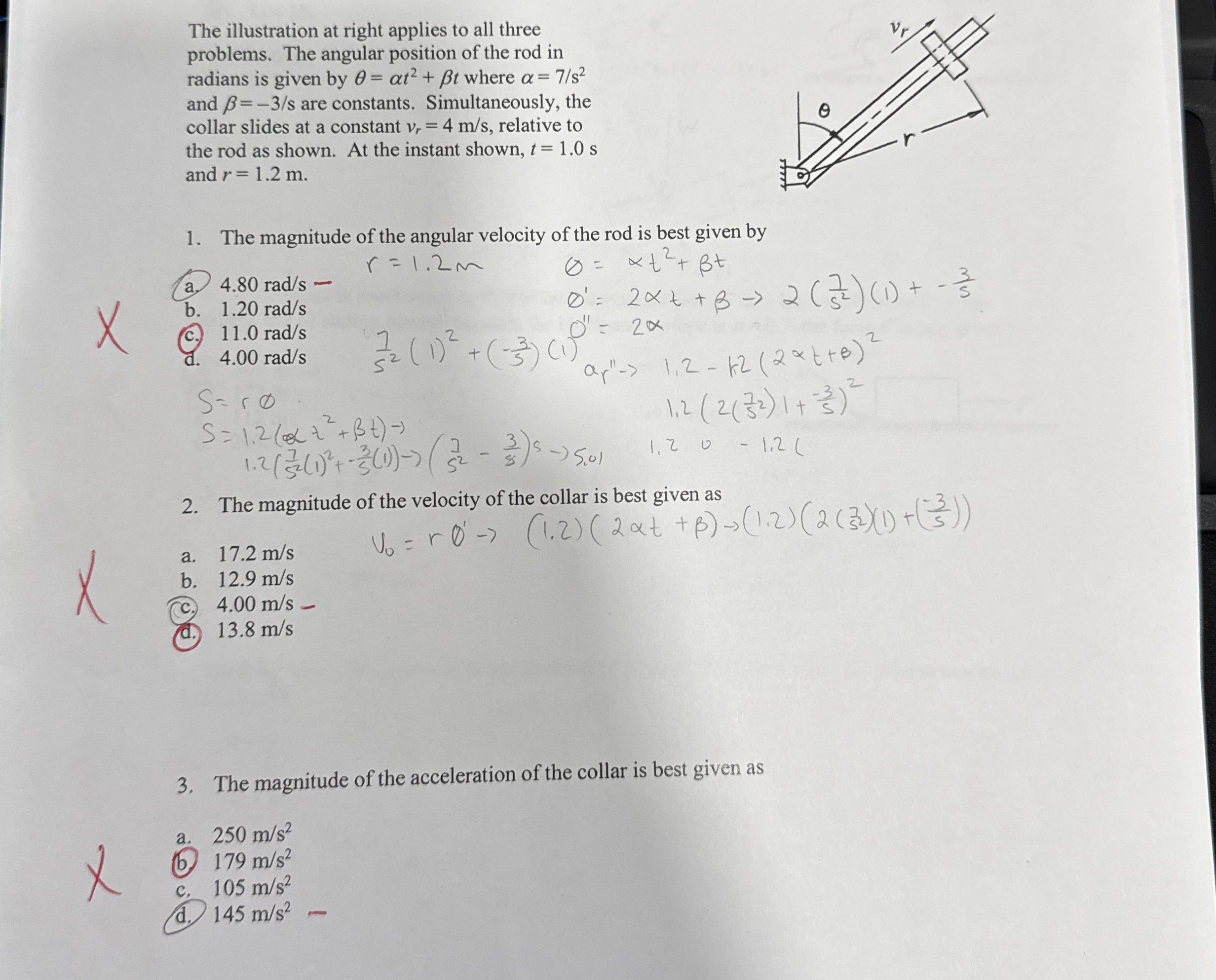 each question peetains to the single givem