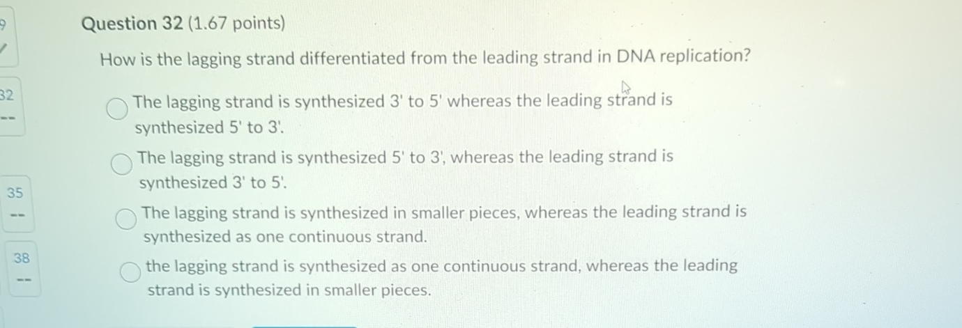 Question 3 2 ( 1 . 6 7 points ) How is the