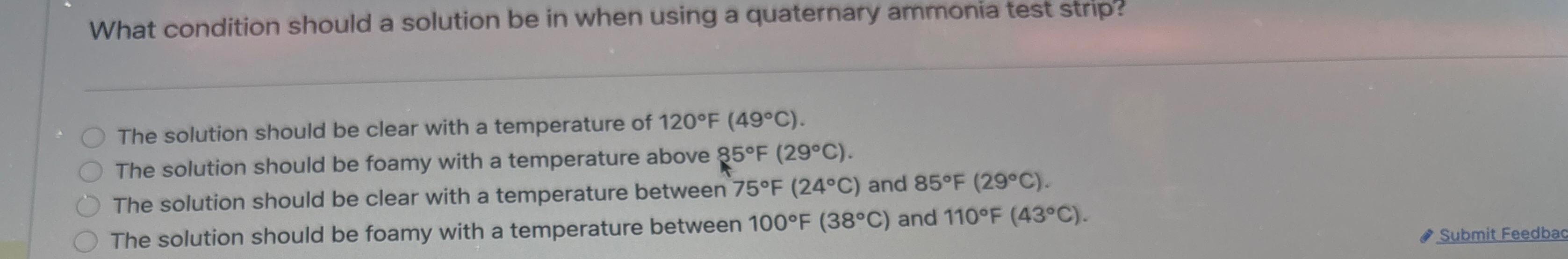 What condition should a solution be in when using