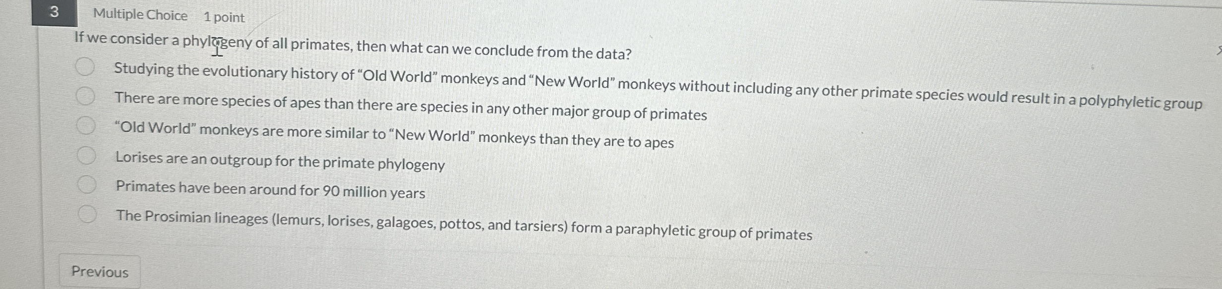 3 Multiple Choice 1 point If we consider a