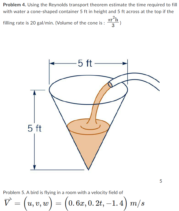 Problem 4 . Using the Reynolds transport theorem