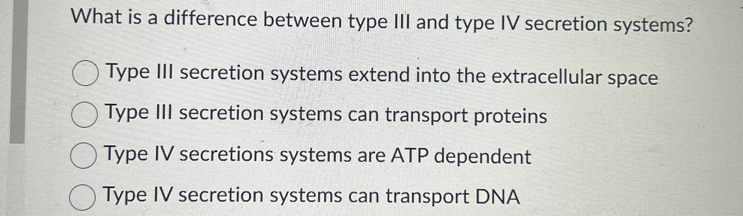 What is a difference between type III and type IV