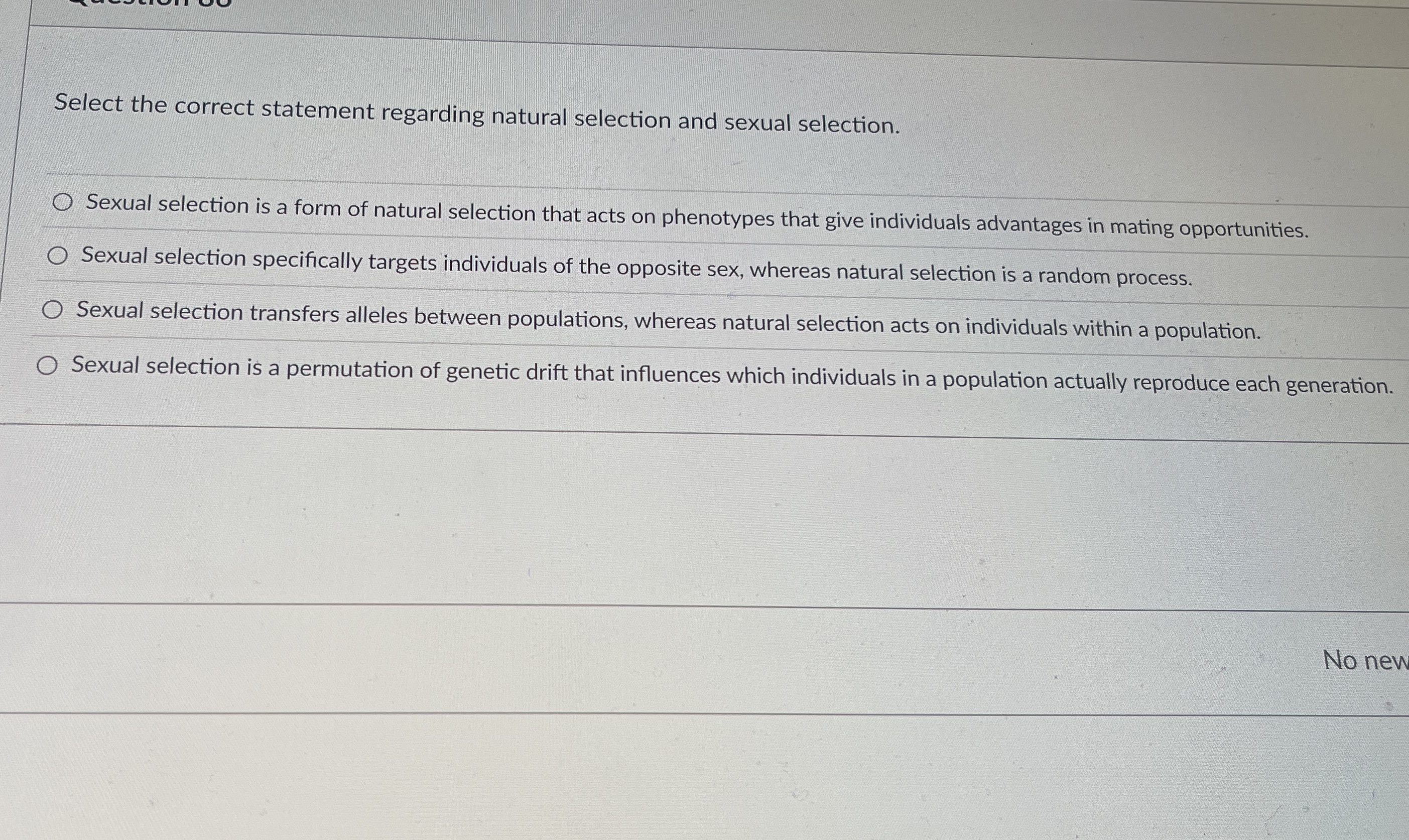 Select the correct statement regarding natural