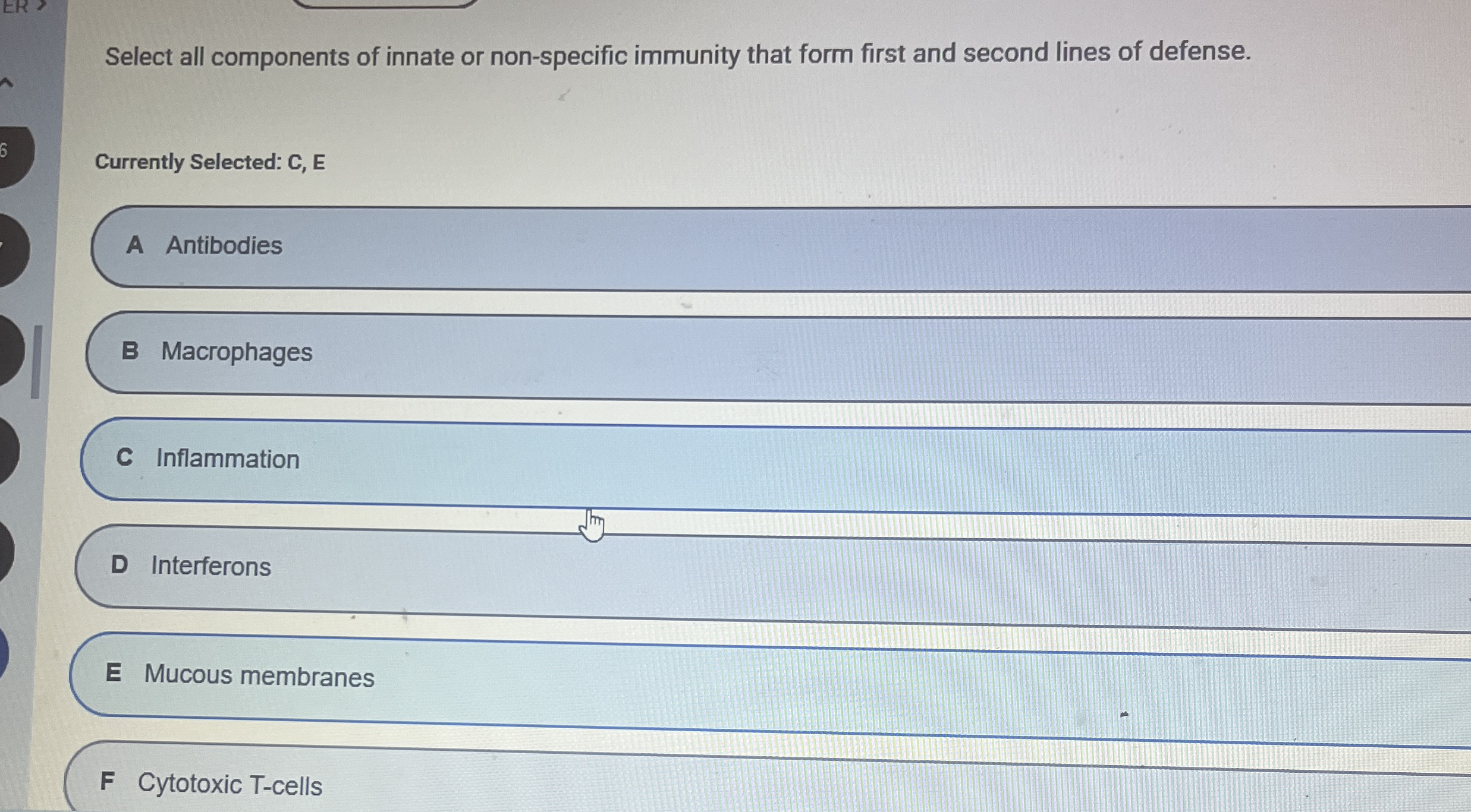 Select all components of innate or non - specific
