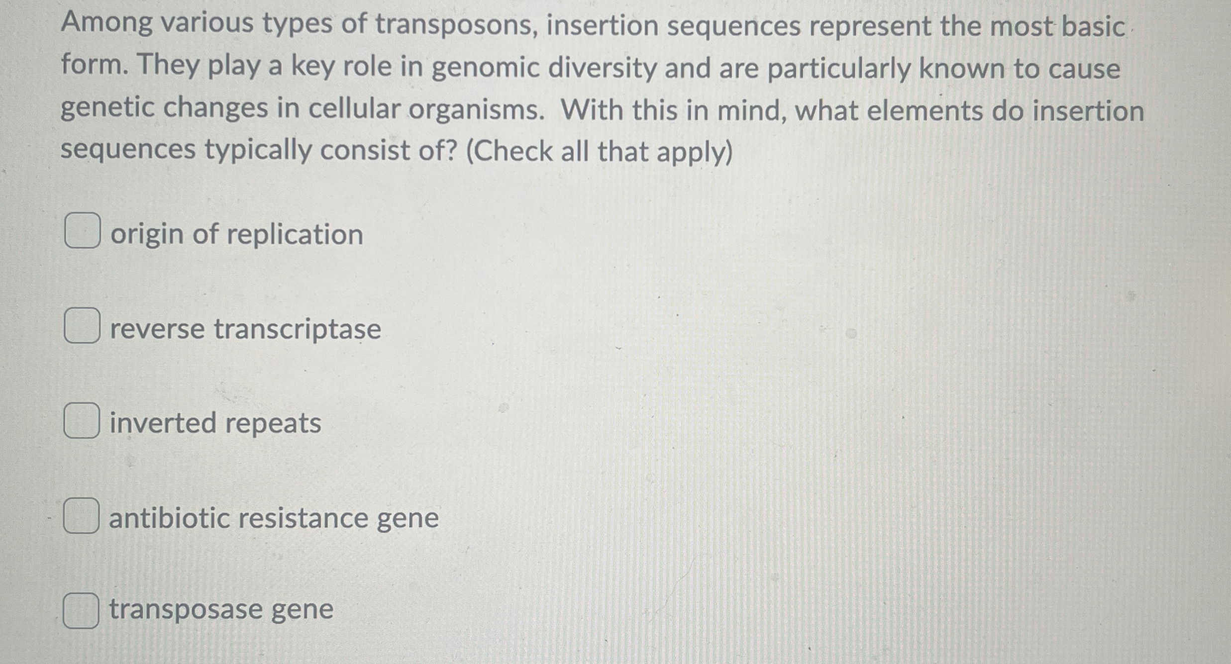 Among various types of transposons, insertion