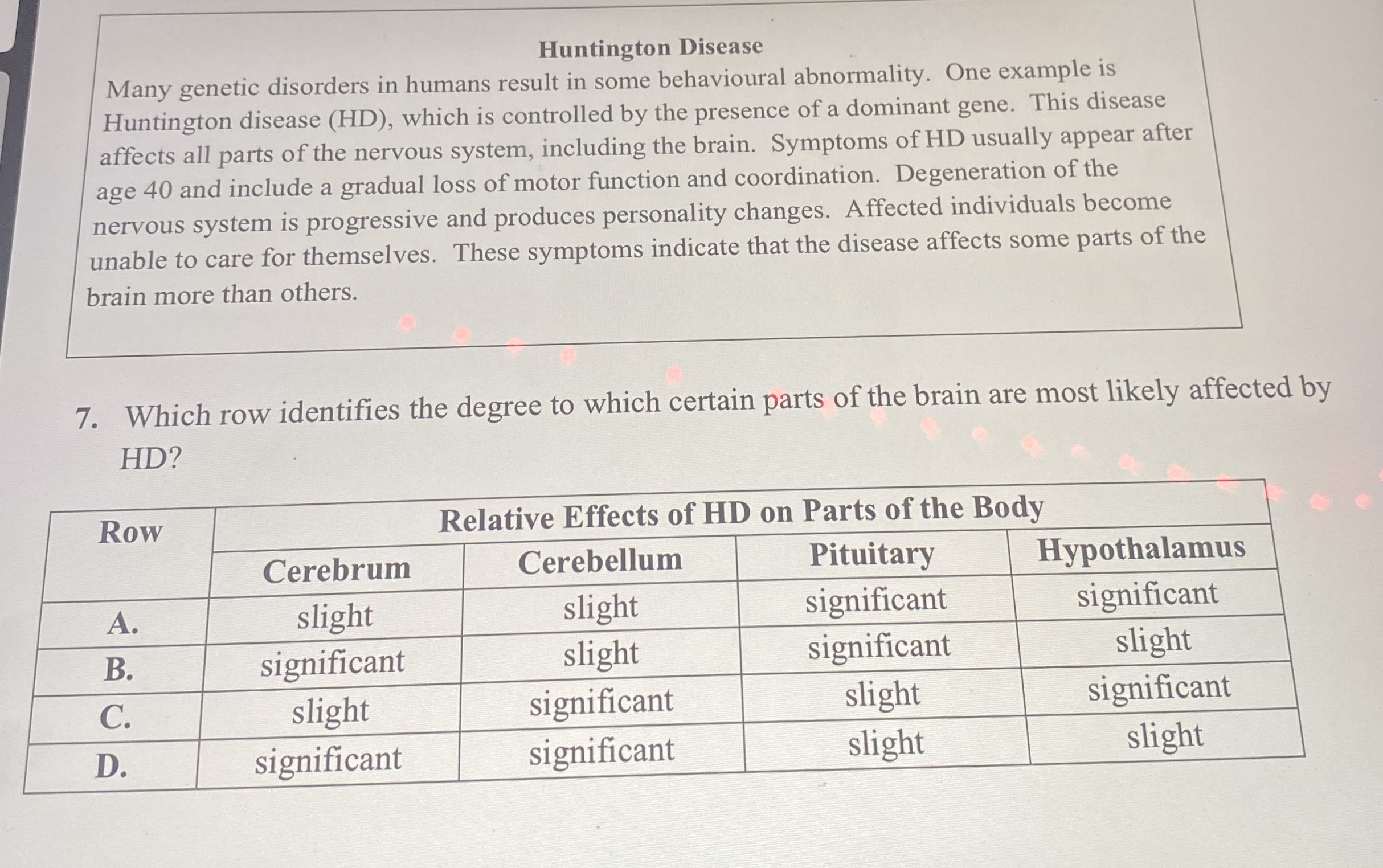 Huntington Disease Many genetic disorders in