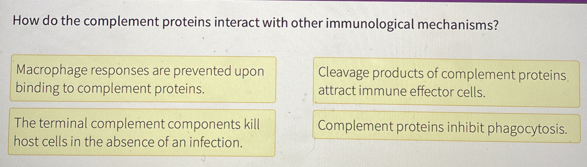 How do the complement proteins interact with