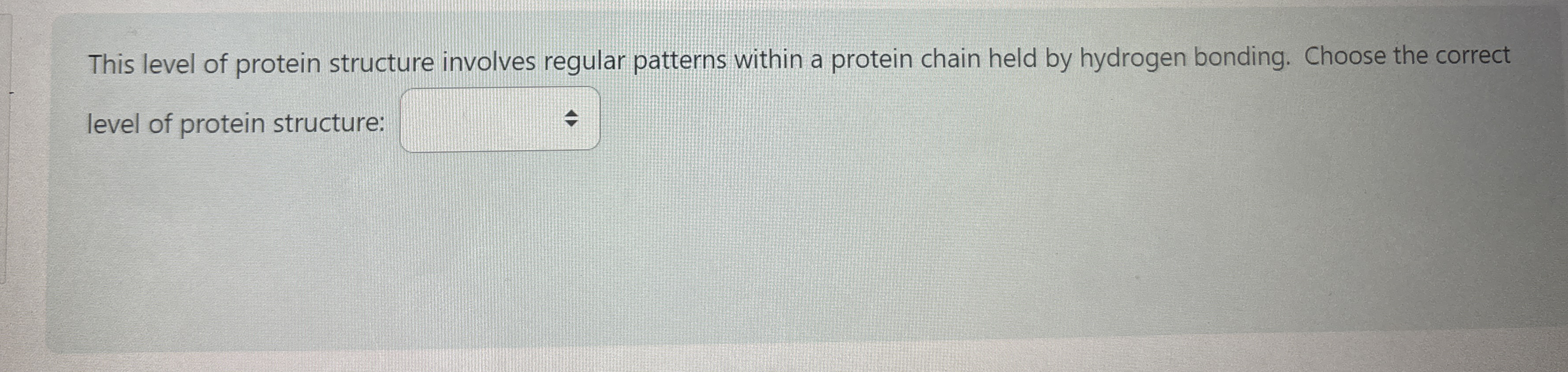 This level of protein structure involves regular