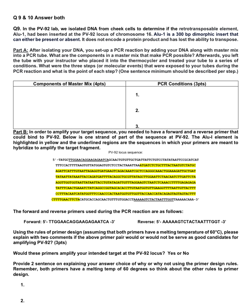 Q 9 & 1 0 Answer both Q 9 . In the PV - 9 2 lab,