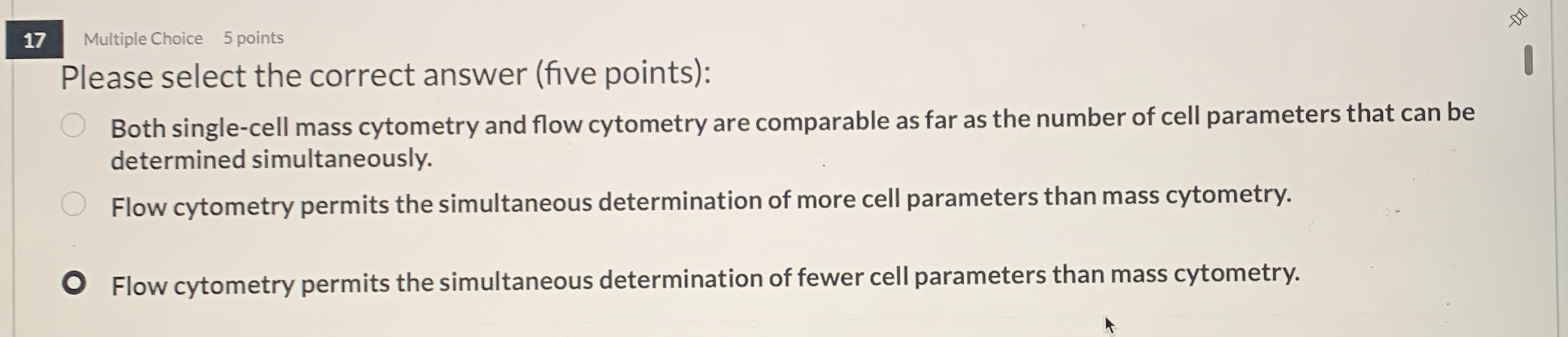 1 7 Multiple Choice 5 points Please select the