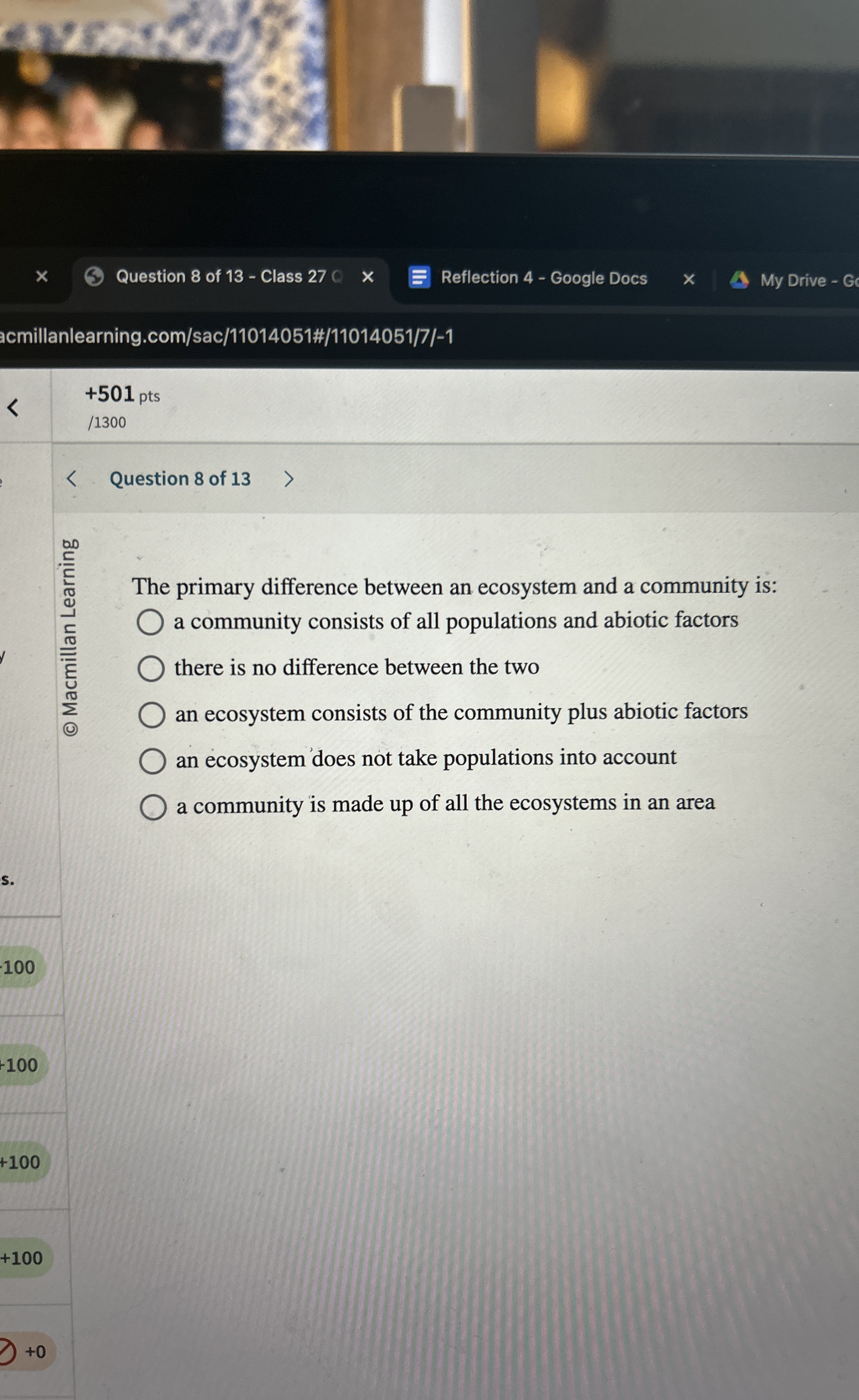 Question 8 of 1 3 - Class 2 7 Reflection 4 -