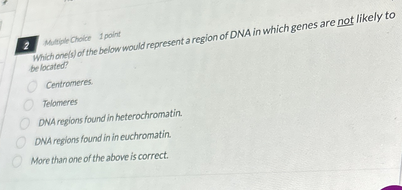2 Multiple Choice 1 point Which one ( s ) of the