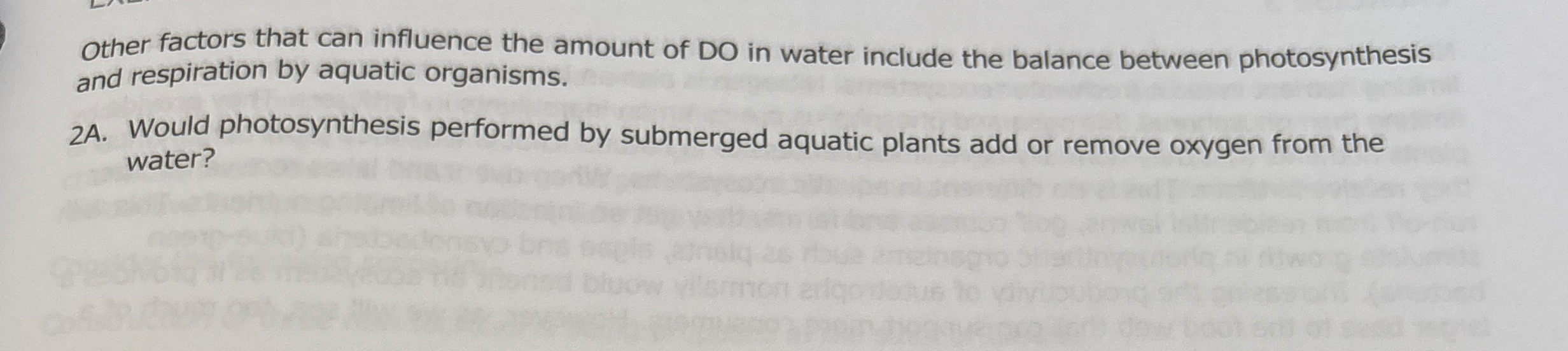 Other factors that can influence the amount of DO