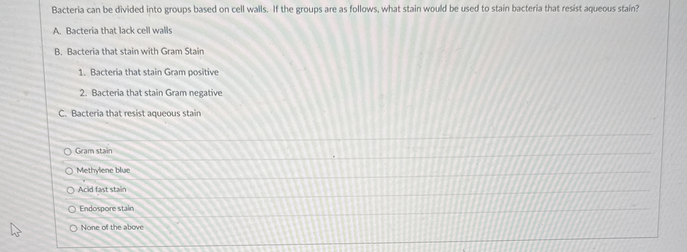 Bacteria can be divided into groups based on cell