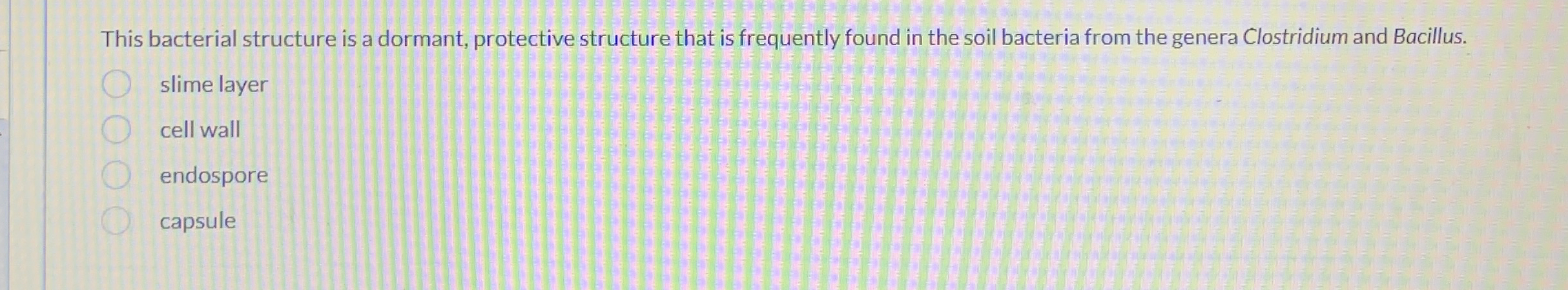 This bacterial structure is a dormant, protective