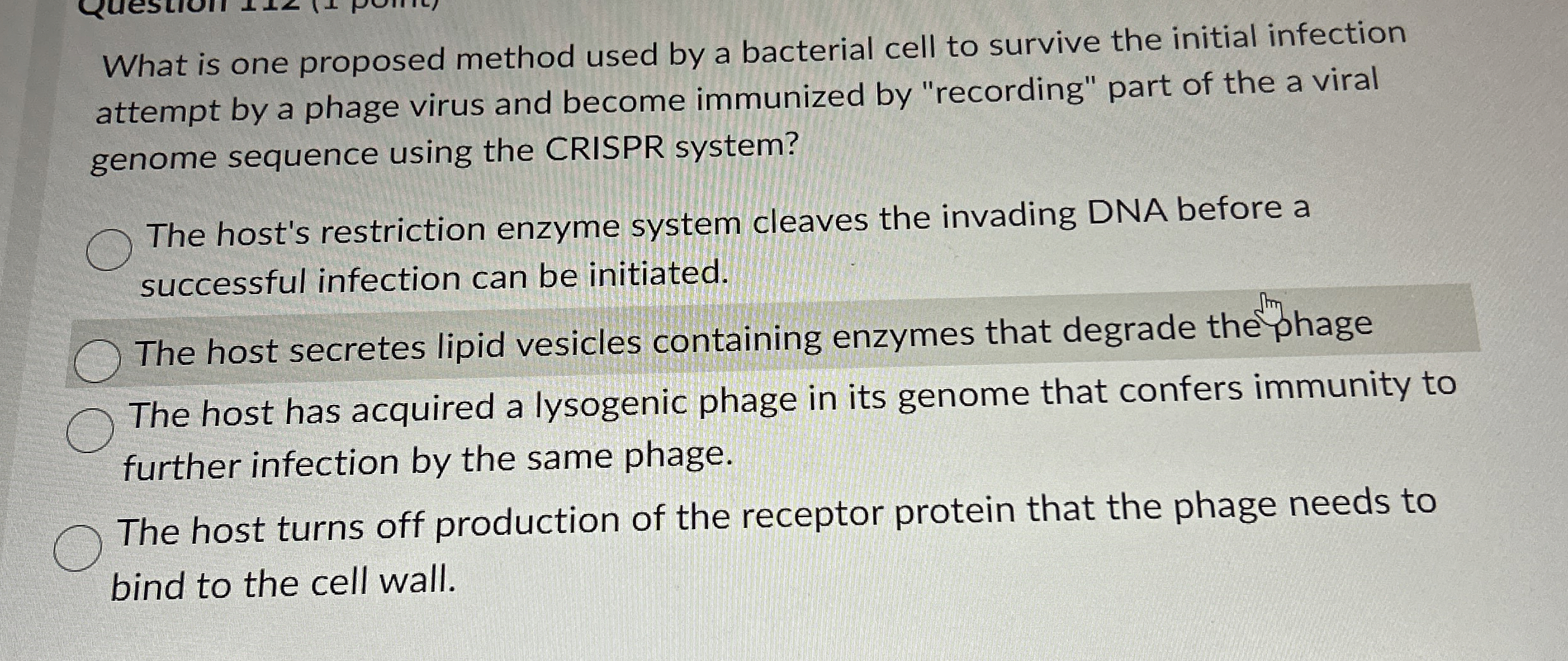 What is one proposed method used by a bacterial