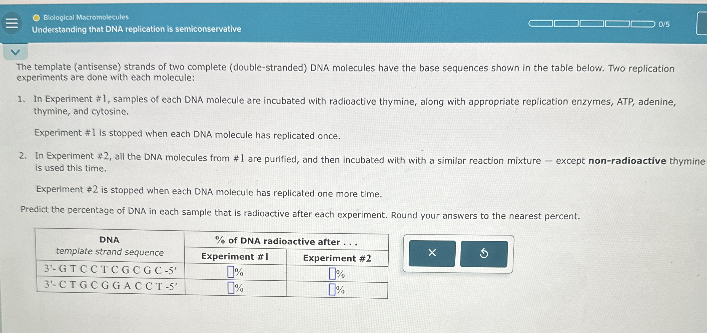 Biological Macromolecules Understanding that DNA