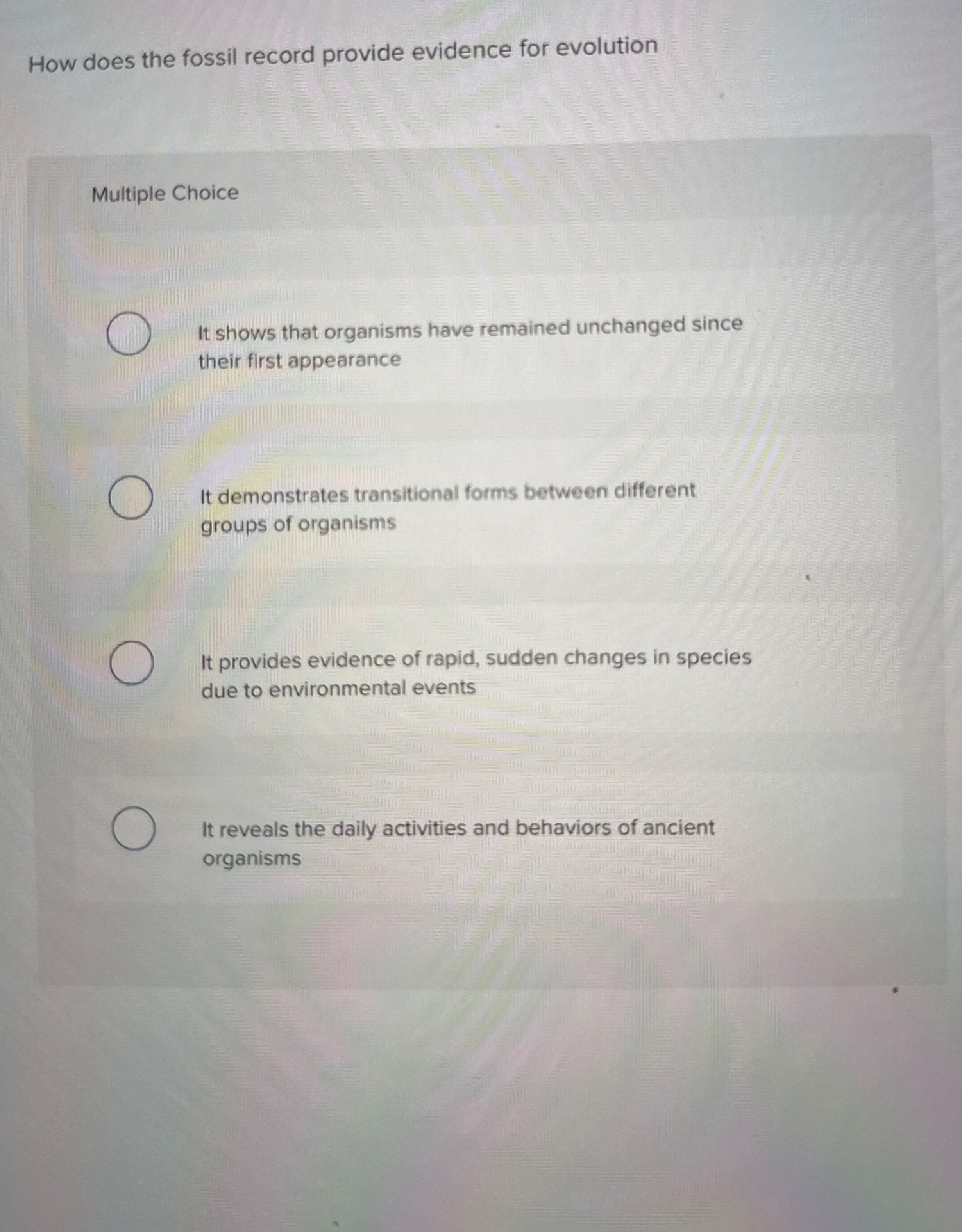 How does the fossil record provide evidence for