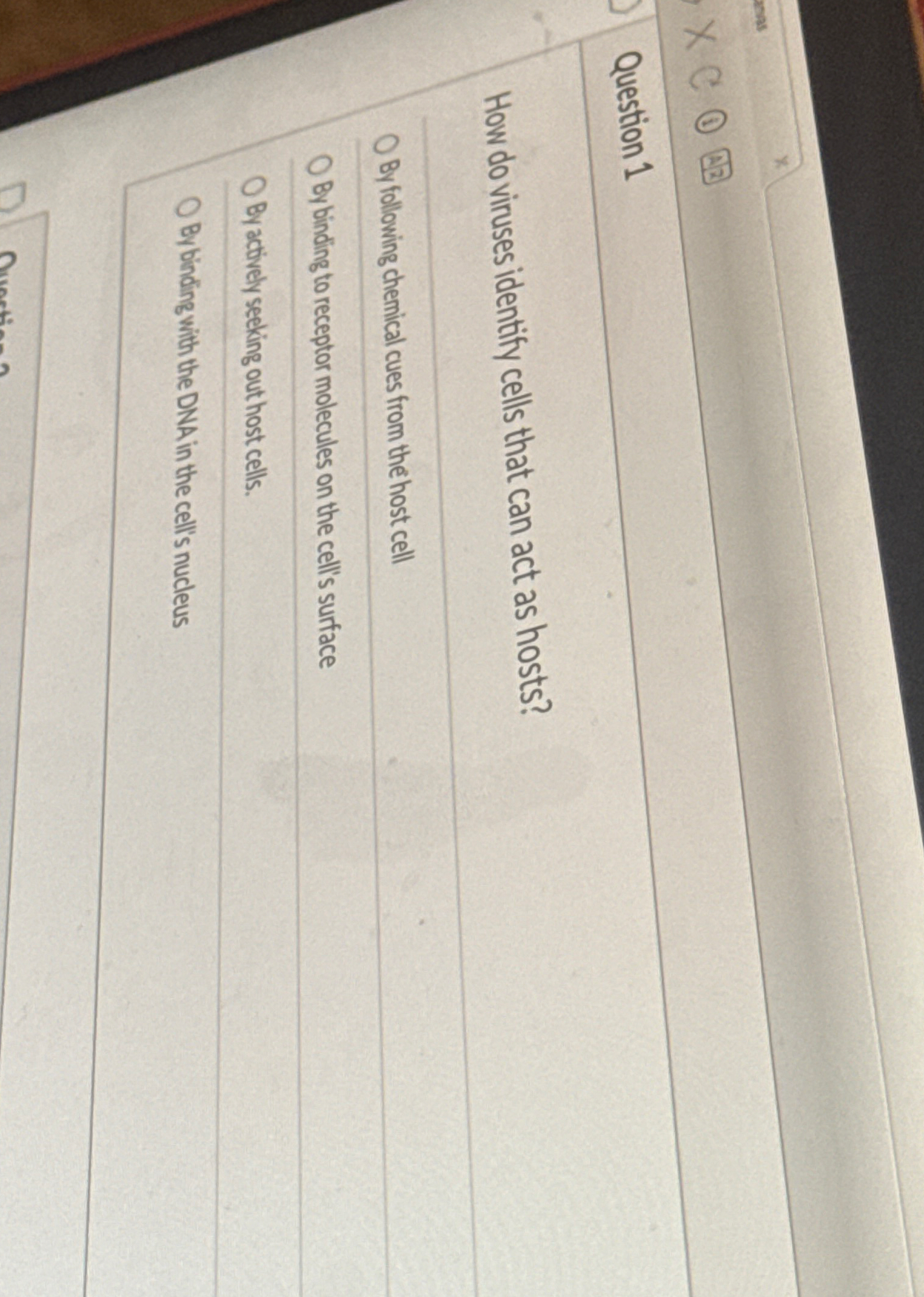 Question 1 How do virusesidentify cells that can