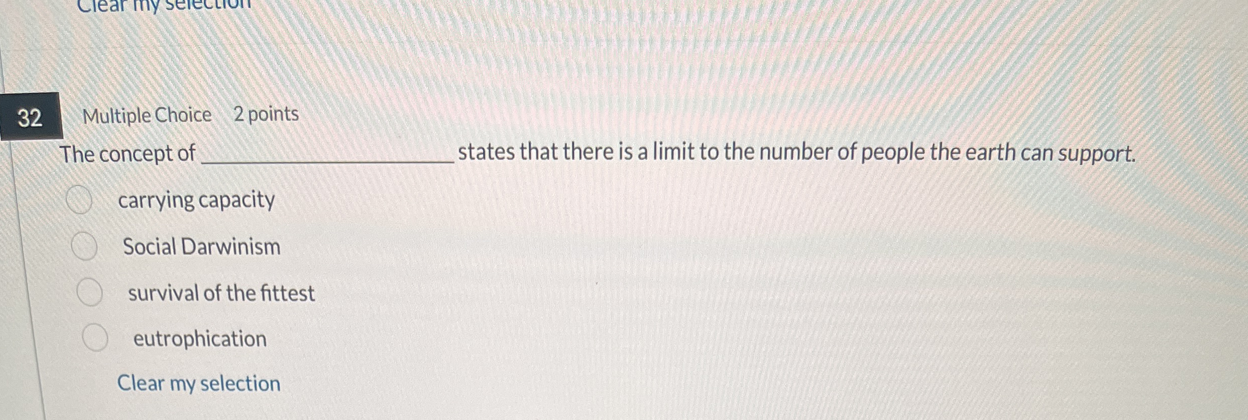 3 2 Multiple Choice 2 points Noise pollution is a