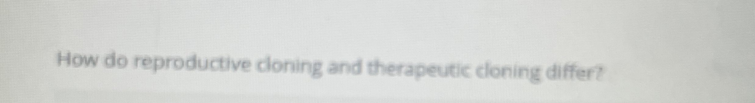 How do reproductive doning and therapeutic