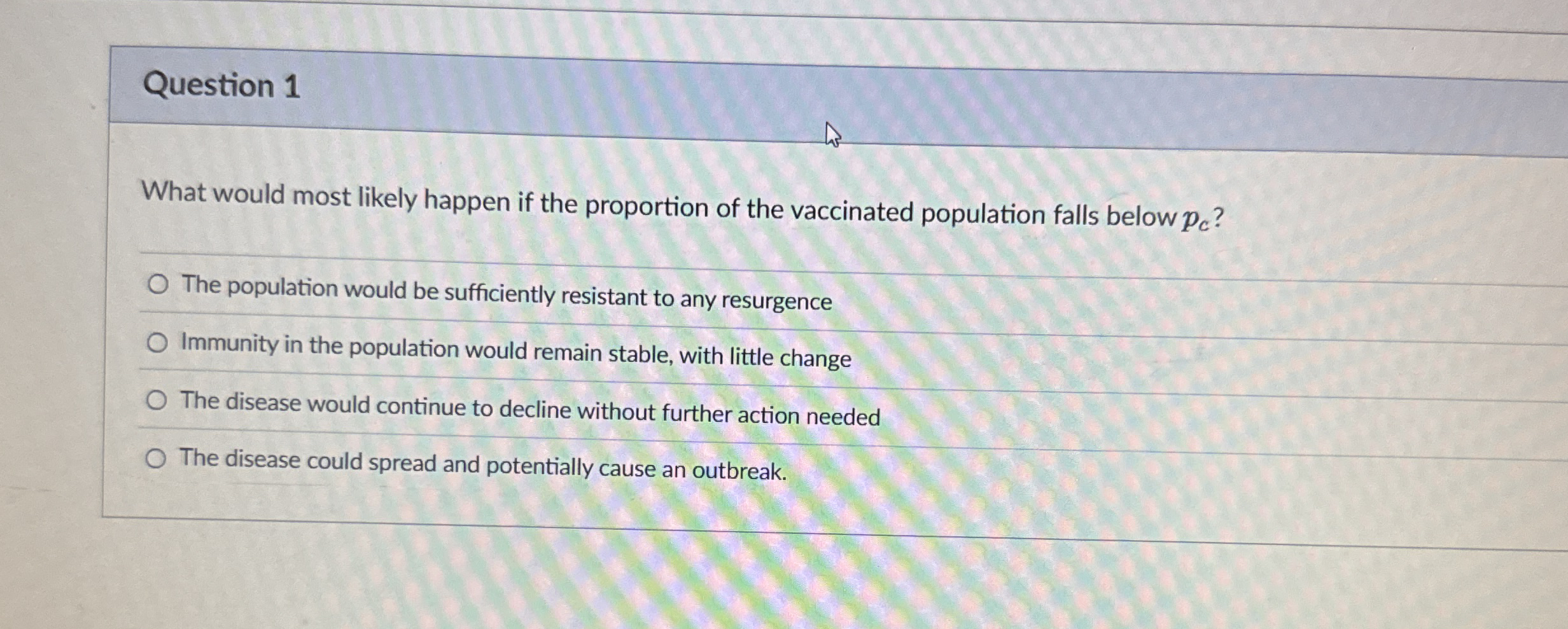 Question 1 What would most likely happen if the