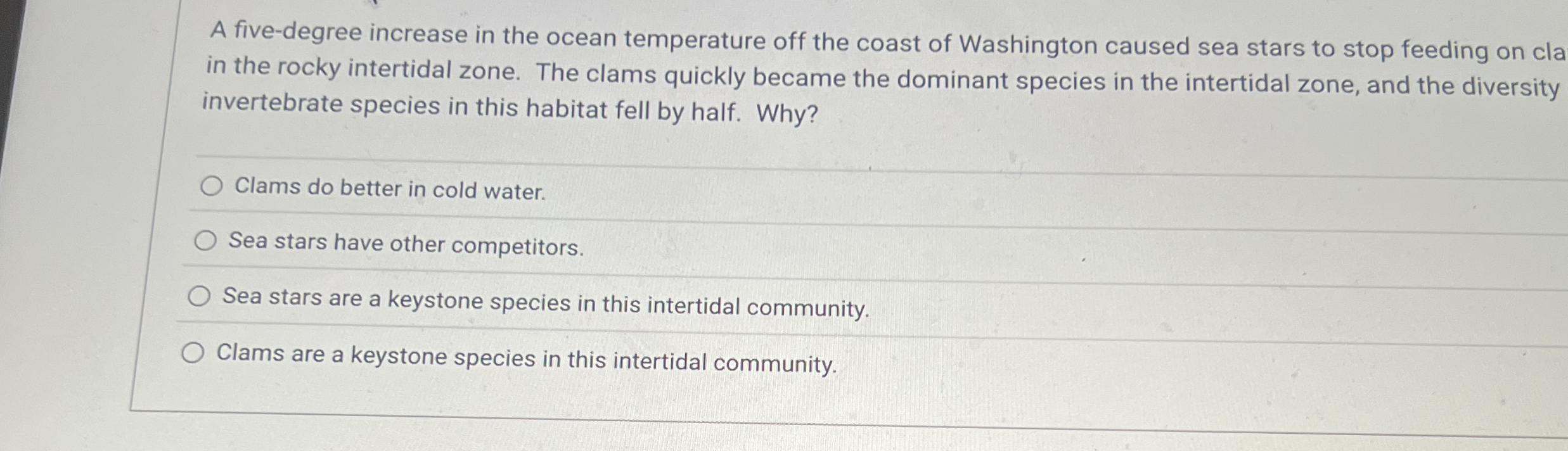 A five - degree increase in the ocean temperature