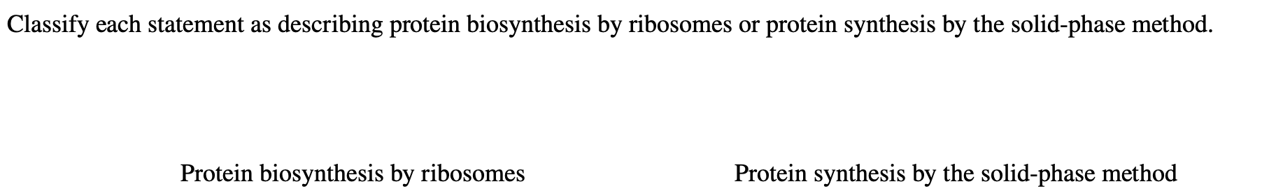 Classify each statement as describing protein