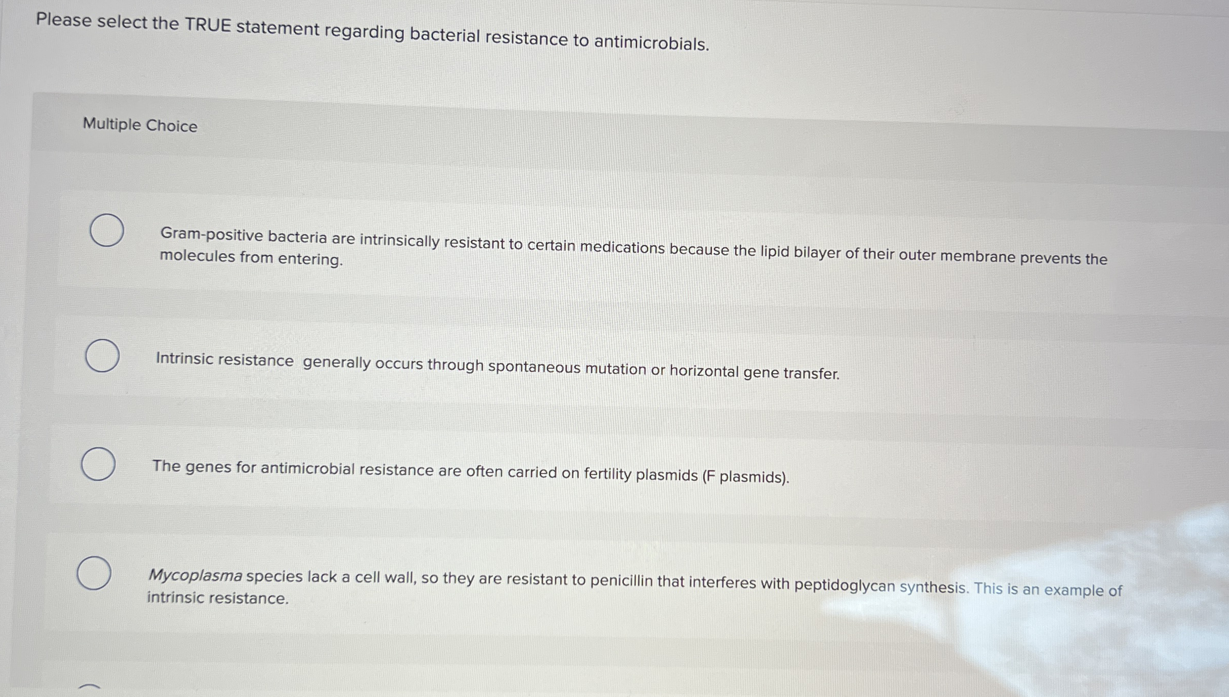 Please select the TRUE statement regarding