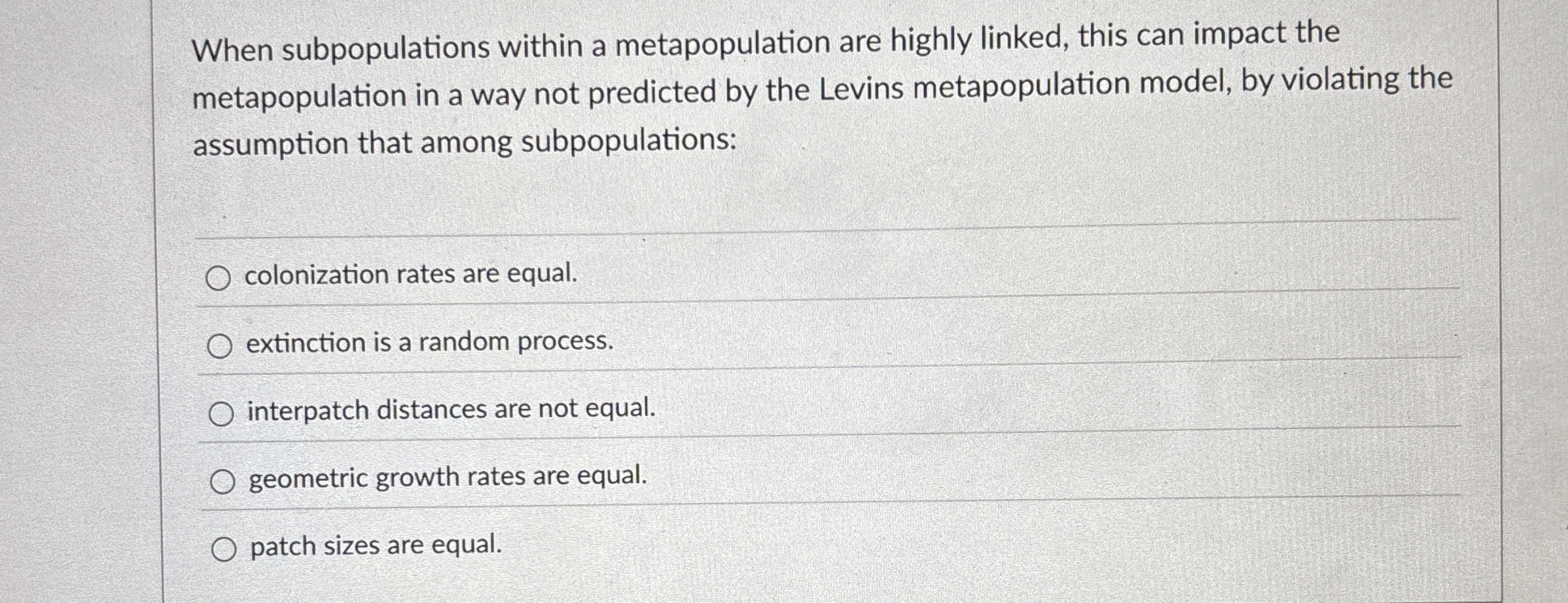 When subpopulations within a metapopulation are